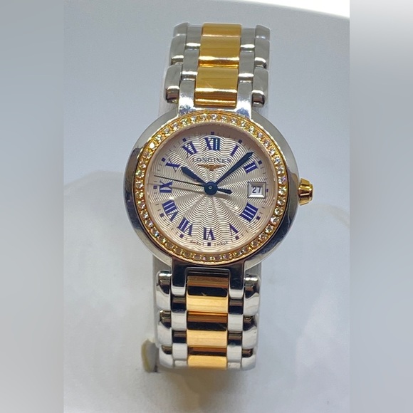Longines PrimaLuna 18k Gold Steel DIamond Cream Dial Ladies Watch - Picture 5 of 16